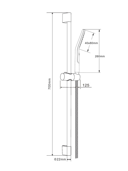 Душевой гарнитур Orange O-Shower OS810cr лейка 2 режима, хром